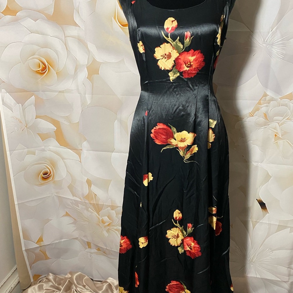 Floral Black Dress-Pre-Loved